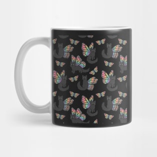 Rainbow Butterfly Cat Mug